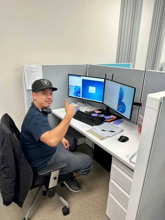Satisfied CoreConnectIT customer giving a thumbs up