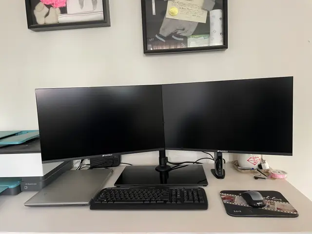 Dual monitor office workstation installed and configured by CoreConnectIT