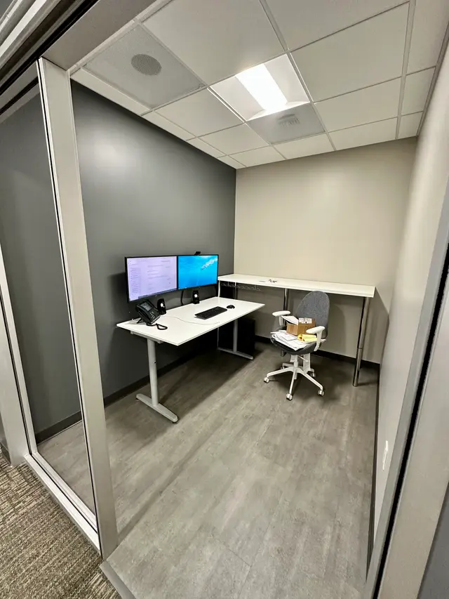 New computer workstation installed in a private office